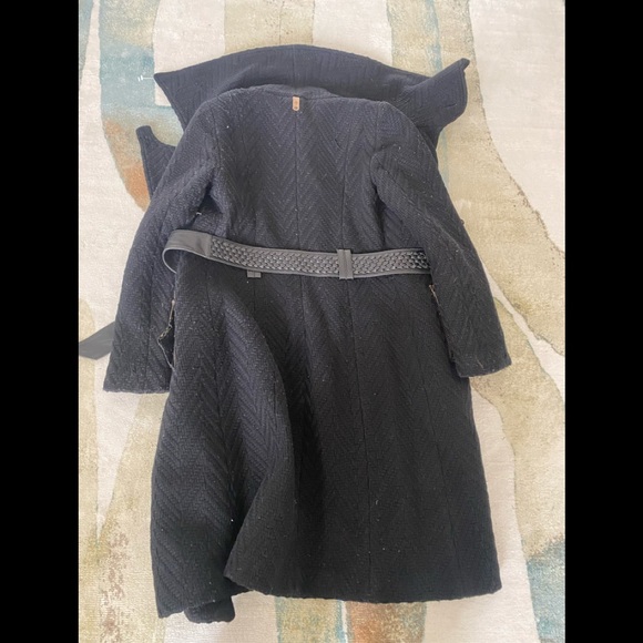 Mackage Shia 2 -in-1 tailored wool coat with sash belt, Blue XS / TP. - Picture 3 of 11